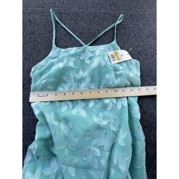 A New Day Dress Womens X-Small Mint Green Floral Lined Jacquard Maxi Slip‎ New - Picture 12 of 13